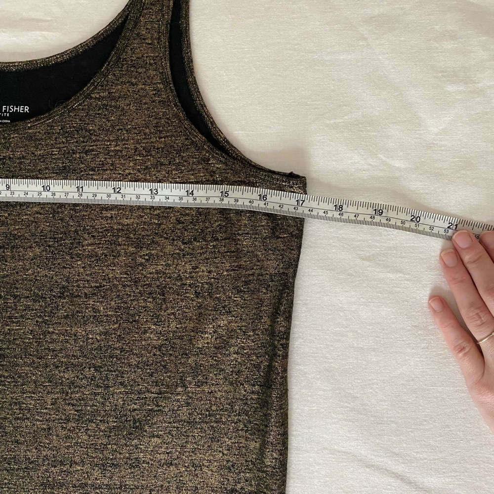 Eileen Fisher Metallic Gold Tank Top - Picture 5 of 8